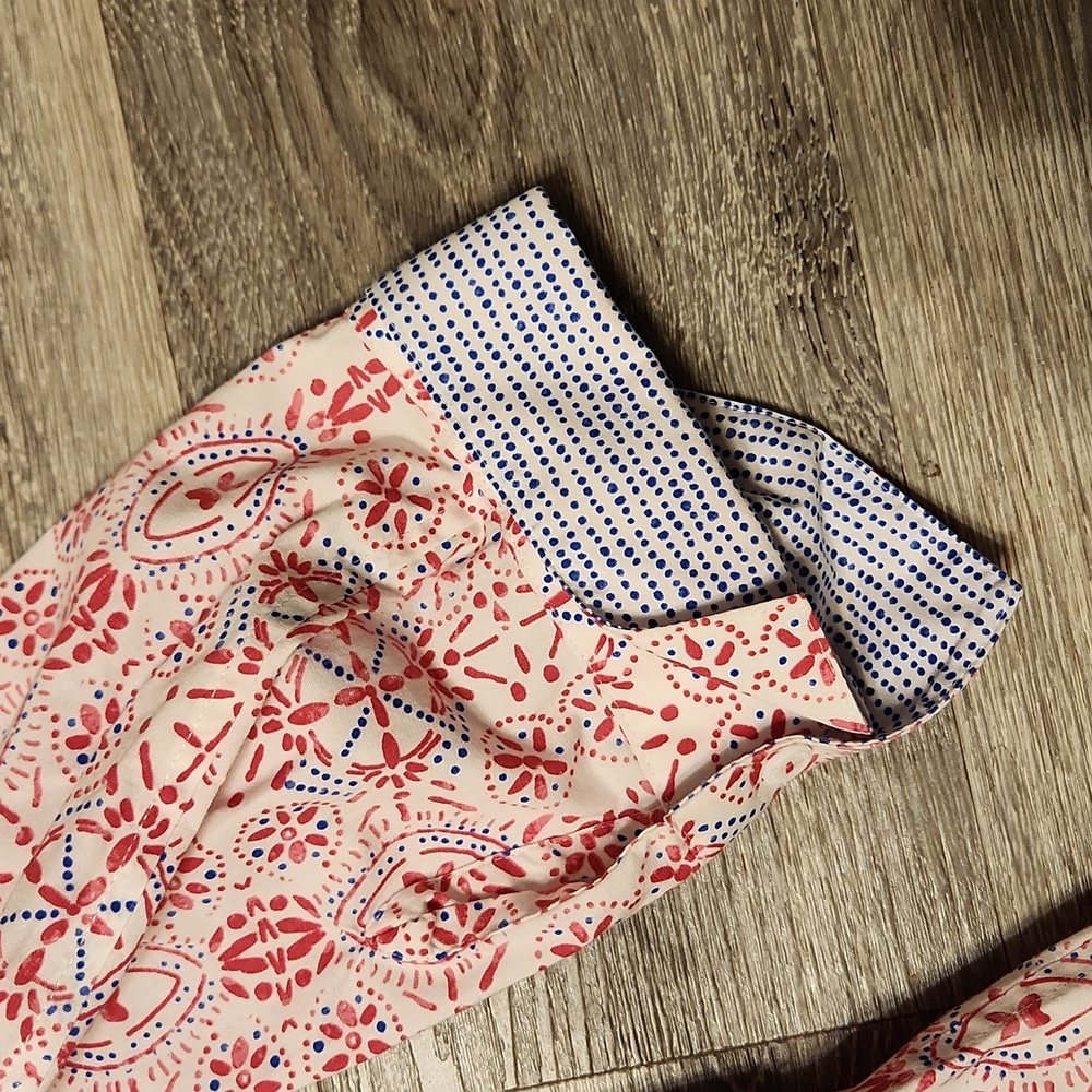 Foxcroft Pink Print Button Down Sz M - image 3